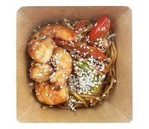 Лапша яичная с креветками