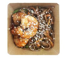 Лапша гречневая с креветками