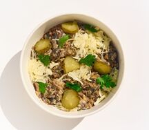 Гречетто с грибным жюльеном и сыром 
