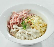 Каша с ветчиной и сыром