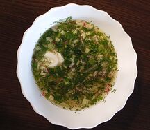 Окрошка мясная на квасе