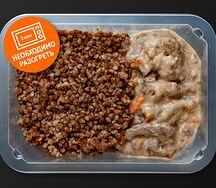 Бефстроганов из говядины с гречкой