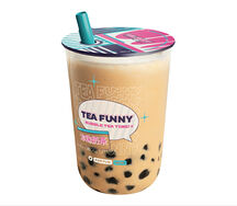 Молочный чай с медом и шариками тапиоки M