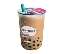 Молочный чай карамельный с шариками тапиоки S