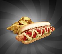 Хот-дог и картофель