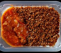 Бефстроганов из говядины с гречкой