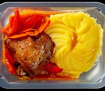 Цыпленок жареный с отварным картофелем