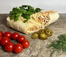 Шаурма с рубленым шашлыком из курицы острая