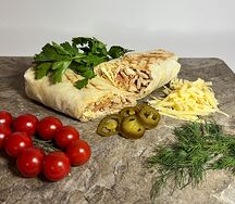 Шаурма с рубленым шашлыком из курицы сырная острая