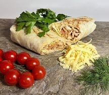 Шаурма с рубленым шашлыком из курицы сырная