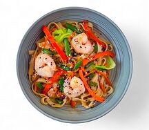 Wok с креветкой в кокосово-устричном соусе