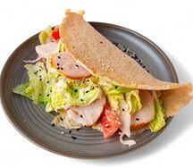 Овсяный омлет с курицей