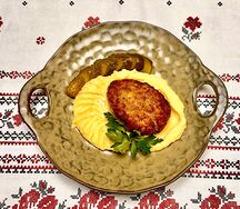 Котлета мясная с пюре