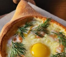 Хачапури по-аджарски Креветки