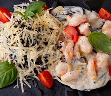 Чёрная Паста с Креветкой