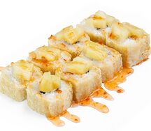 Ролл Жареный с лососем и ананасом