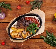 Конина Акбузат с картофелем и грибами