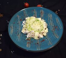 Паста Феттуччине с курицей и грибами