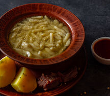 Чеченский хинкал с отварным мясом