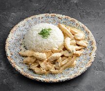 Курица с грибами в сливочном соусе 