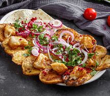 Картофель с курдюком на углях