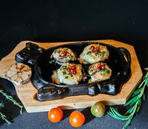 Запеченные грибы с курочкой