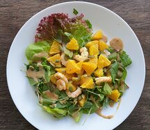 Салат Апельсиновая креветка