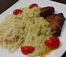Свинина под грибным соусом