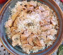 Феттуччине с курицей и грибами
