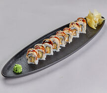 Ролл угорь с филе хрустящей белой рыбы