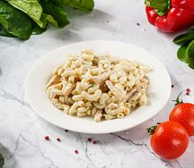 Макароны с ветчиной в сливочном соусе