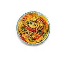 Удон с курицей в кисло-сладком соусе