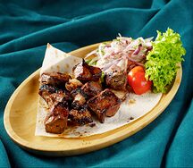 Печень говяжья с салом