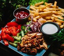 Тарелка с куриным мясом