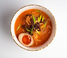 Домашний сливочный рамен с кимчи