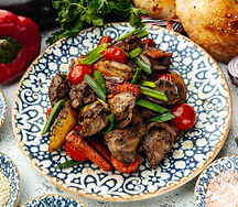 Теплый салат с куриной печенью
