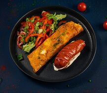 Завтрак с куриной сарделькой