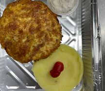 Мясо по-французски с пюре 