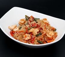 Лапша фунчоза с креветками