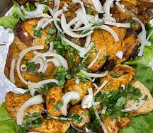 Шашлык из куриных ножек и бедер с картошкой