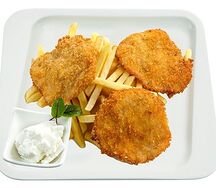 Шницель куриный с картофелем фри