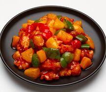 Курица с креветкой и ананасом