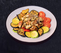 Садж на углях куриный с овощами