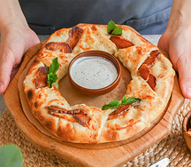 Хачапури с хурмой и копченым сыром