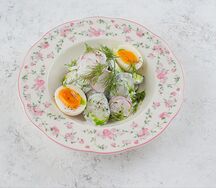 Салат деревенский с огурцом, редисом и зеленью