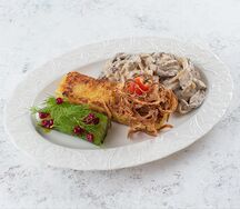 Бефстроганов с битыми огурцами