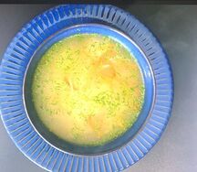 Угра-ош с цыплёнком и домашней лапшой