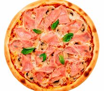 Пицца с ветчиной и грибами