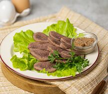 Язык отварной с хреном