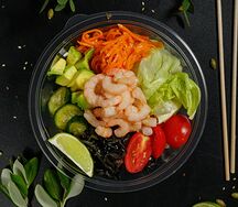 Поке от шефа с коктейльными креветками